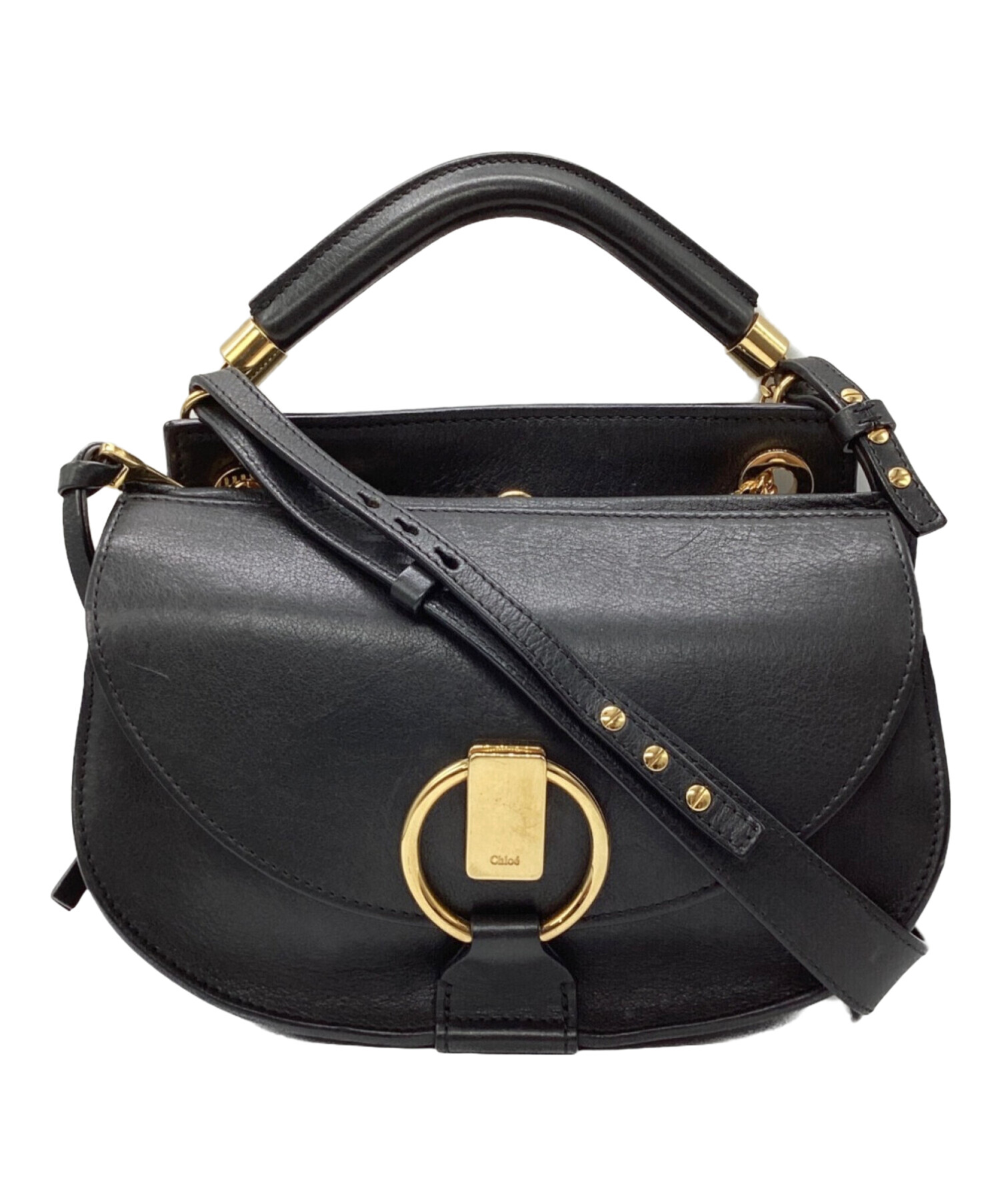 Chloé 黒 レザー ショルダーバッグ Chloe(クロエ) ⁄ エデン⁄ショルダー