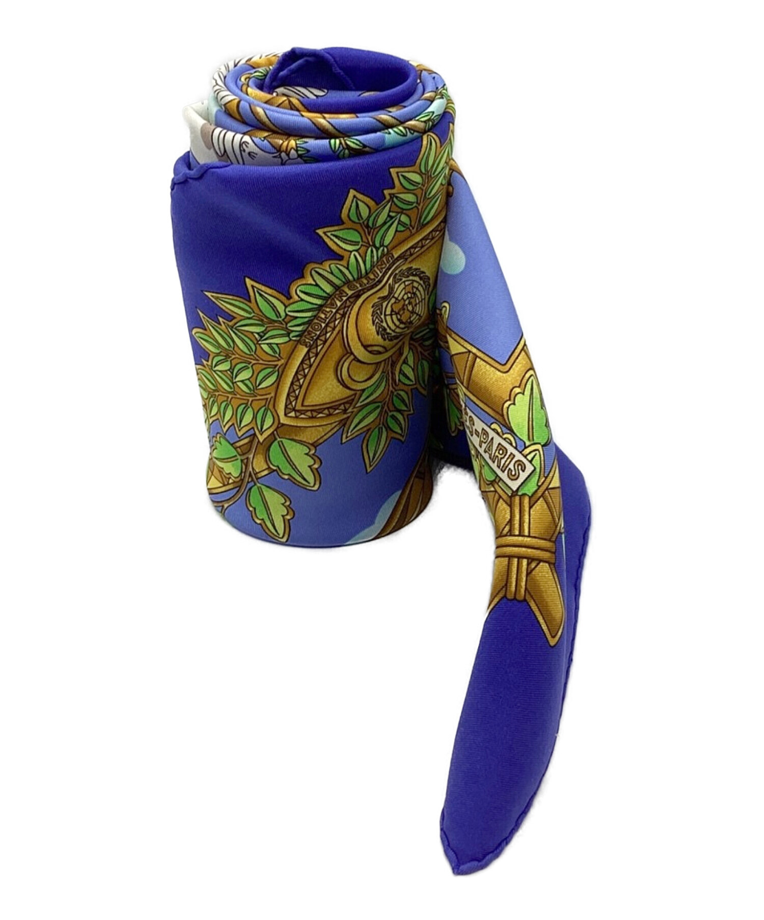 R*様 HERMES/エルメス カレ90 パリの恋人たち　ブルー　美品 HERMES（エルメス） カレ90 LES AMOUREUX DE PARIS パリの恋人たち