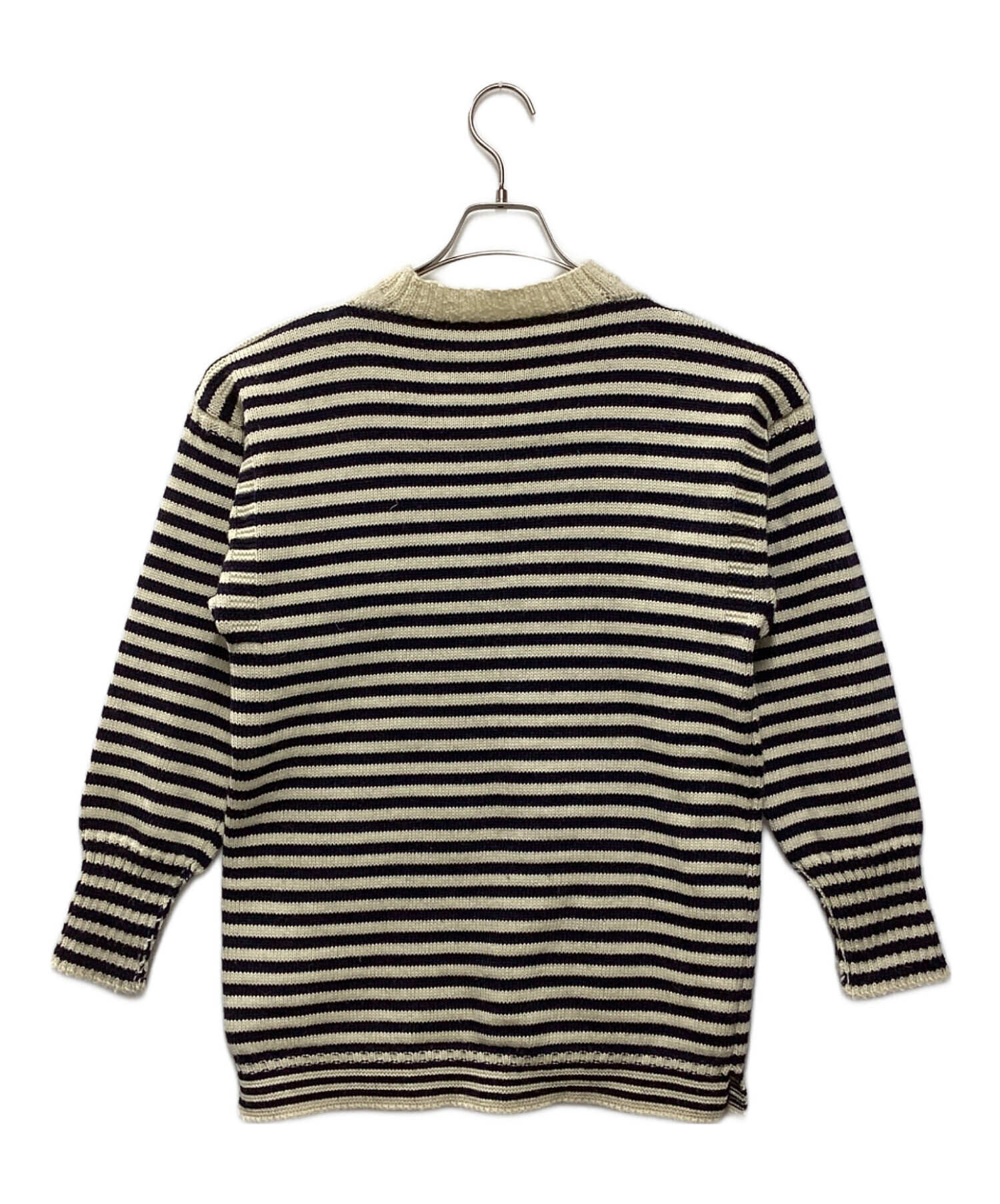 Le TRICOTEUR／ガンジーセーター／ ボーダー／ベージュ／ネイビー
