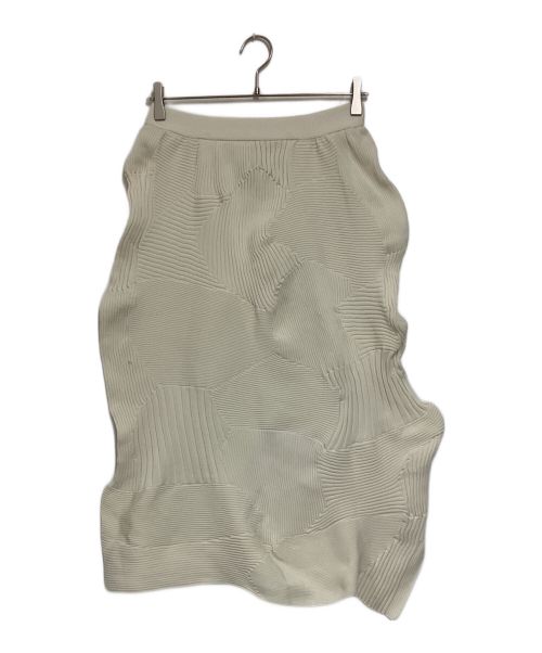 入手困難 11AW◎イッセイミヤケ ロングスカート 刺繍 ギャザー ホワイト系 入手困難 11AW◎イッセイミヤケ ロングスカート 刺繍 ギャザー