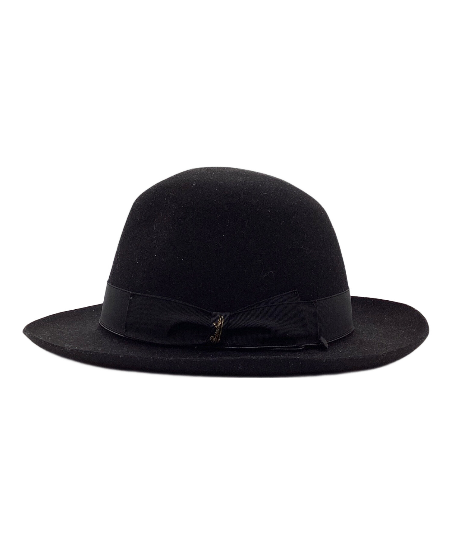 BORSALINO ボルサリーノ黒 ウールフェルトハット デッドストック ヴィンテージボルサリーノ ビーバーフェルトハット 黒
