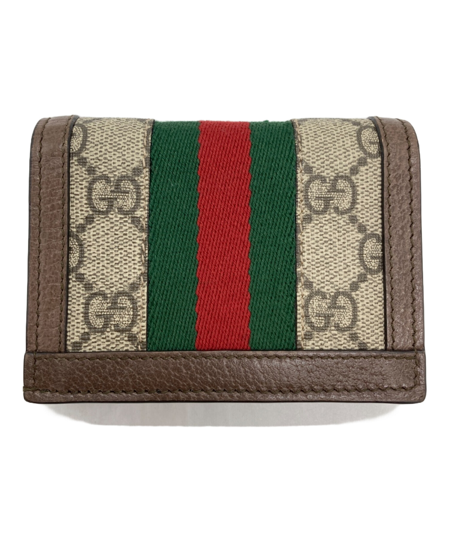 GUCCI グッチオフィディアカードケースウォレットベージュ＆ホワイトほぼ未使用 GUCCI グッチ オフィディア GG カードケース ウォレット 二