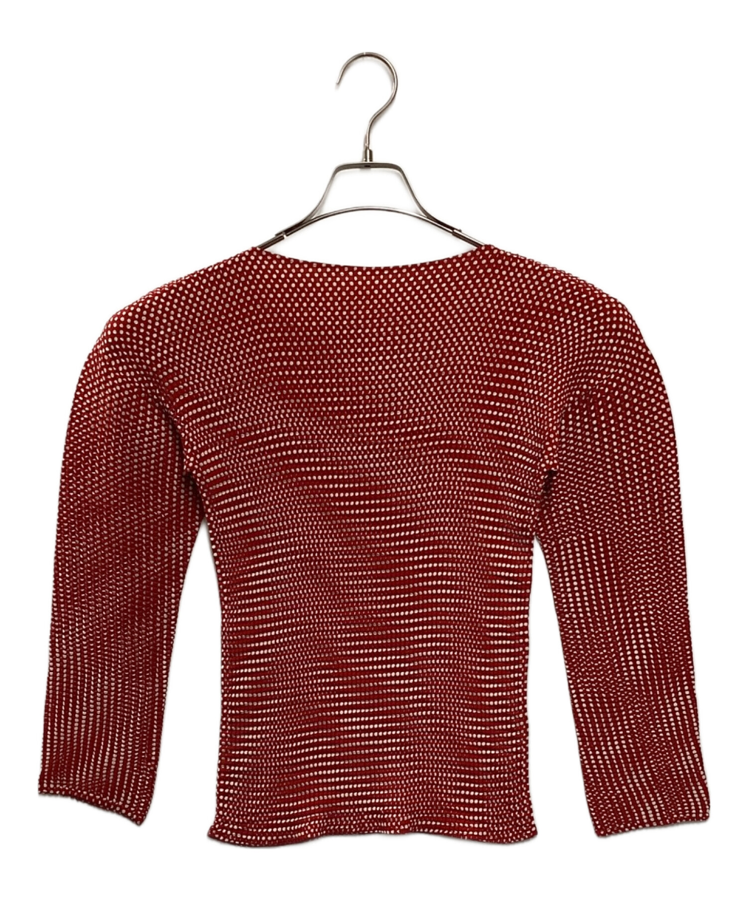 良品 ISSEY MIYAKE イッセイミヤケ ヴィンテージ ドット プリーツ ショートスリーブ カットソー IM61-FJ937 サイズM レッド レディース 古着 中古 USED 中古・古着通販】ISSEY MIYAKE (イッセイミヤケ) ドットプリーツ