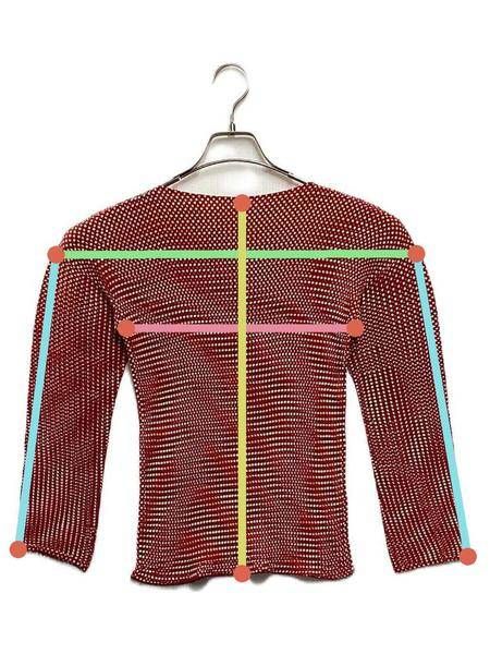 良品 ISSEY MIYAKE イッセイミヤケ ヴィンテージ ドット プリーツ ショートスリーブ カットソー IM61-FJ937 サイズM レッド レディース 古着 中古 USED 中古・古着通販】ISSEY MIYAKE (イッセイミヤケ) ドットプリーツ