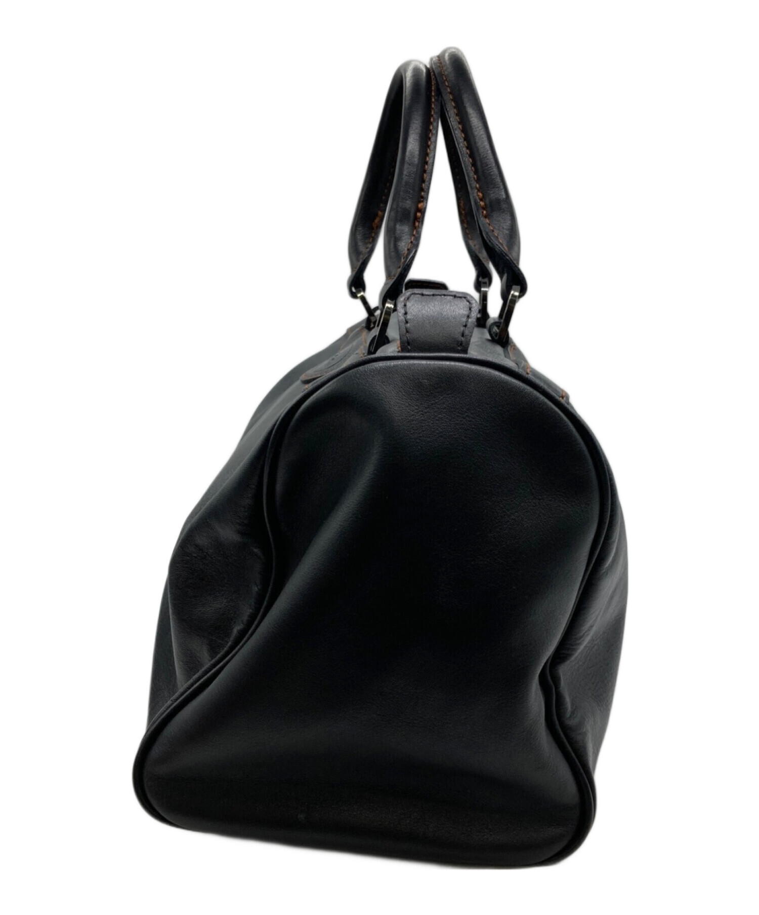 HY　ロンシャン 黒のオールレザーのクラシックなボストンバッグ HY ロンシャン 黒のオールレザーのクラシックなボストンバッグ