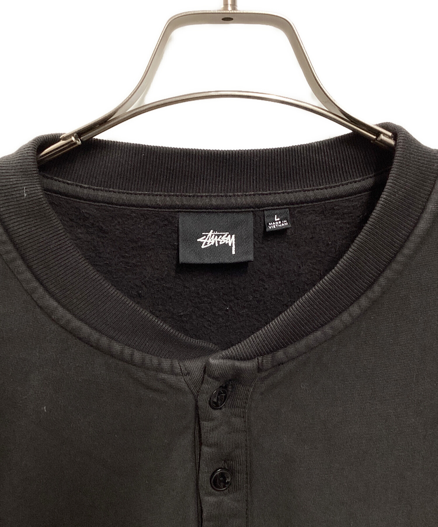 中古・古着通販】stussy (ステューシー) OPEN HEM HENLEY FLEECE 
