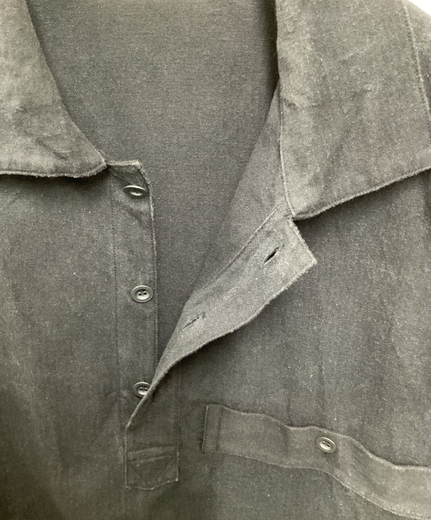 中古・古着通販】NICENESS (ナイスネス) プルオーバーシャツ ブラック