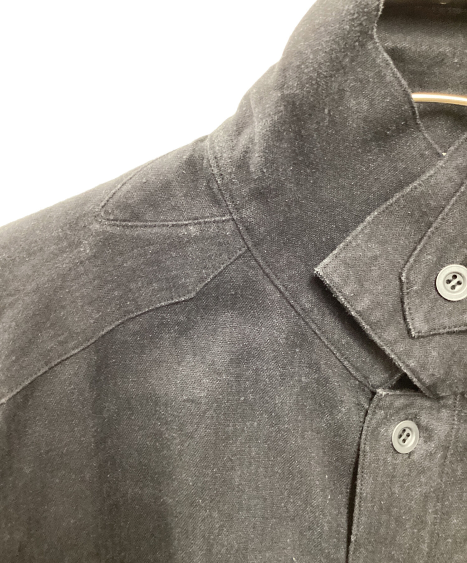 中古・古着通販】NICENESS (ナイスネス) プルオーバーシャツ ブラック