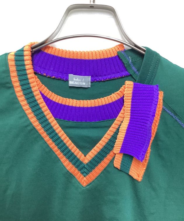 中古・古着通販】kolor/BEACON (カラービーコン) 襟元切替Tシャツ 
