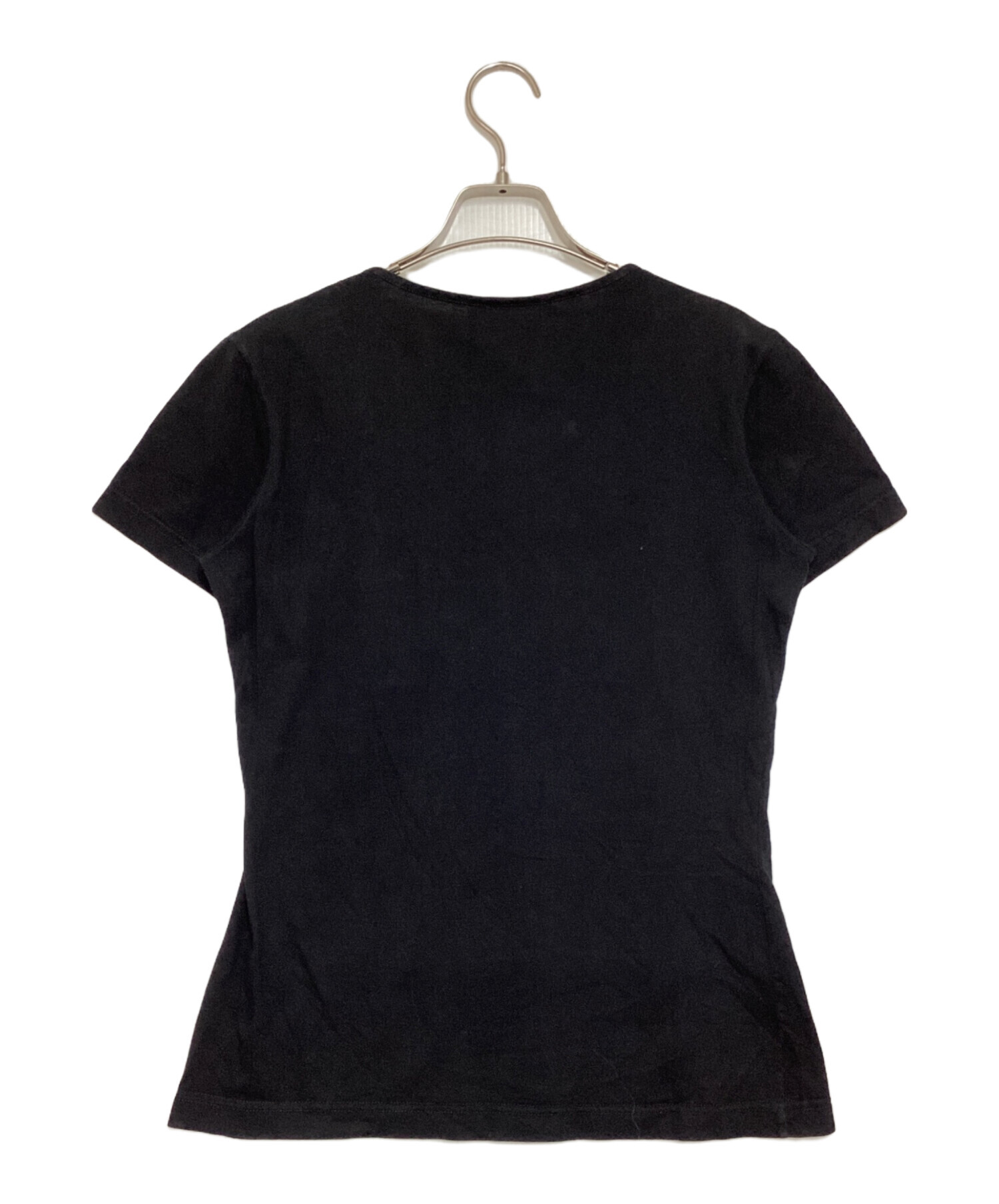 中古・古着通販】FENDI (フェンディ) ロゴ刺繍Tシャツ ブラック サイズ