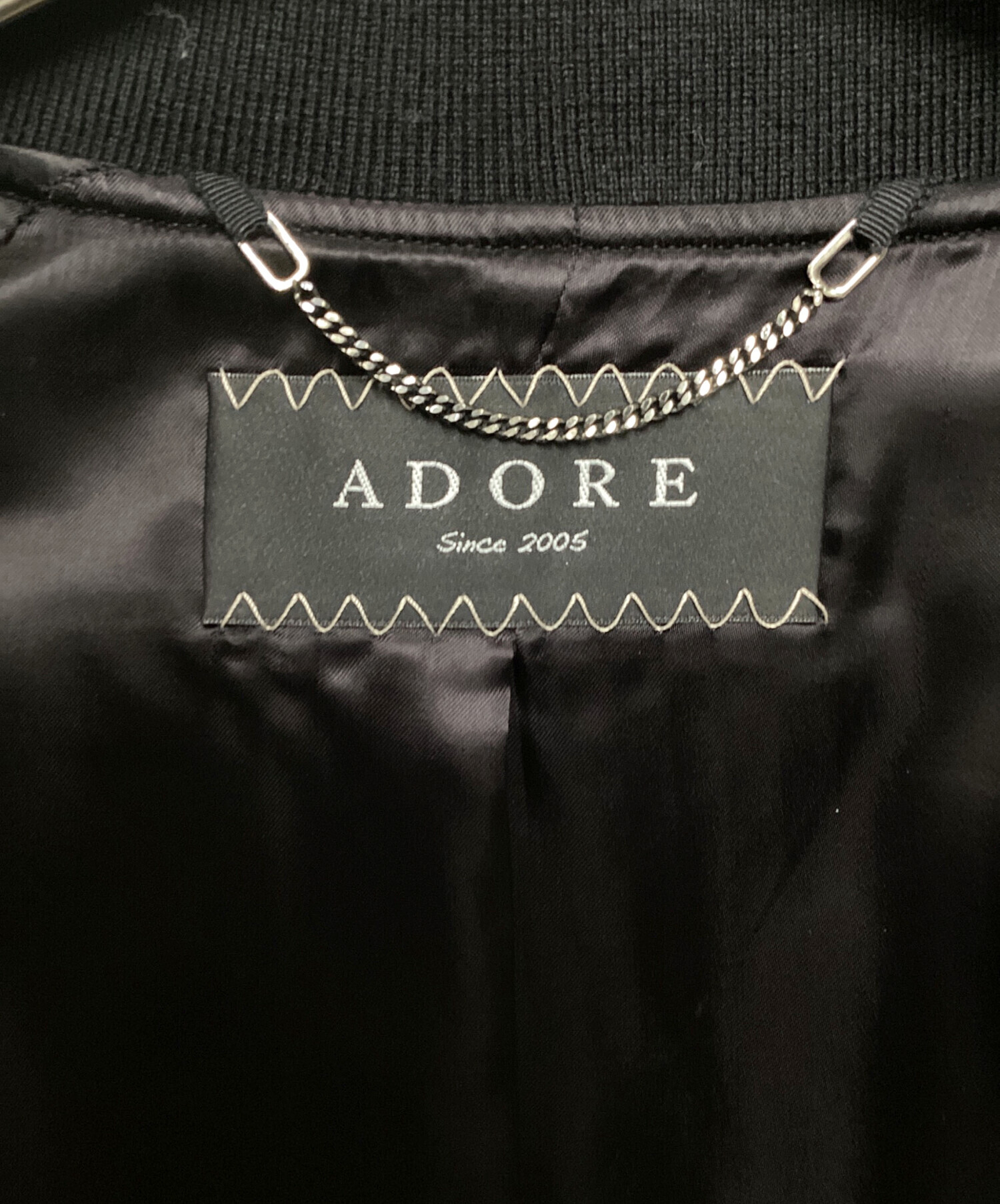 未使用タグ付き アドーア ショートジャケット ブルゾン 38 黒 中古・古着通販】ADORE (アドーア) ツイード切替ブルゾン ブラック