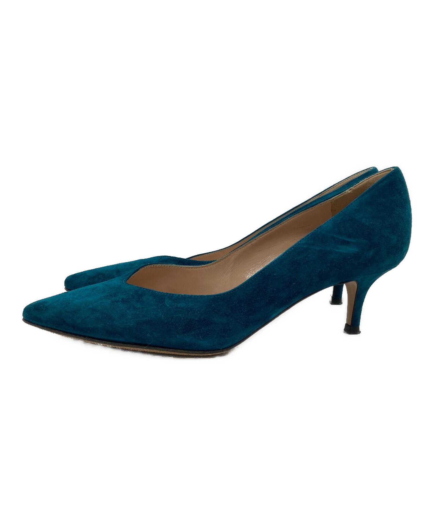 Gianvito Rossi ネイビー スエード パンプス 38 ジャンヴィットロッシ