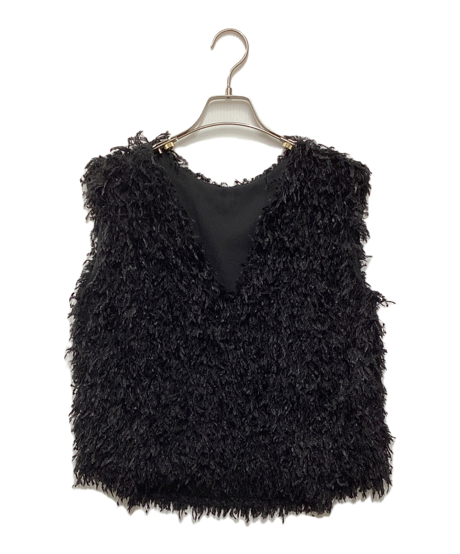 CADUNE ふわふわトップス 36 ブラック 中古・古着通販】CADUNE (カデュネ) ふわふわトップス ブラック サイズ