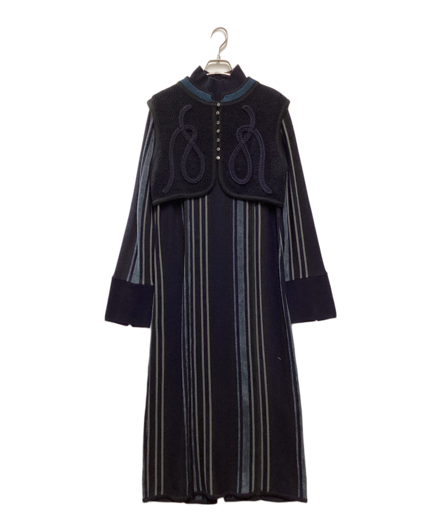 public tokyo エンブロイダリーストライプワンピース /3WAY