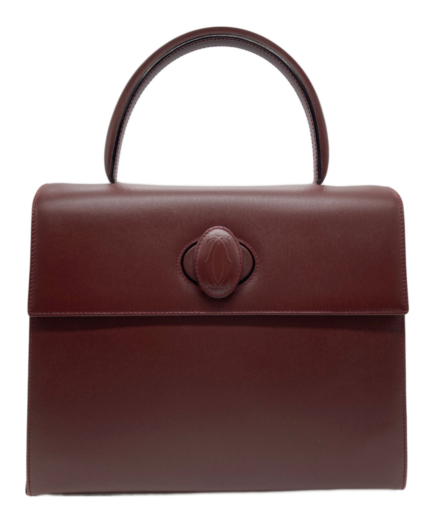 中古・古着通販】Cartier (カルティエ) ハンドバッグ ボルドー