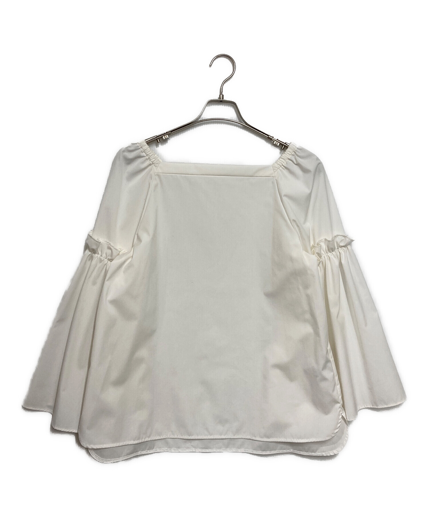 中古・古着通販】roughlow (ラフロー) Flower sleeve blouse ホワイト 