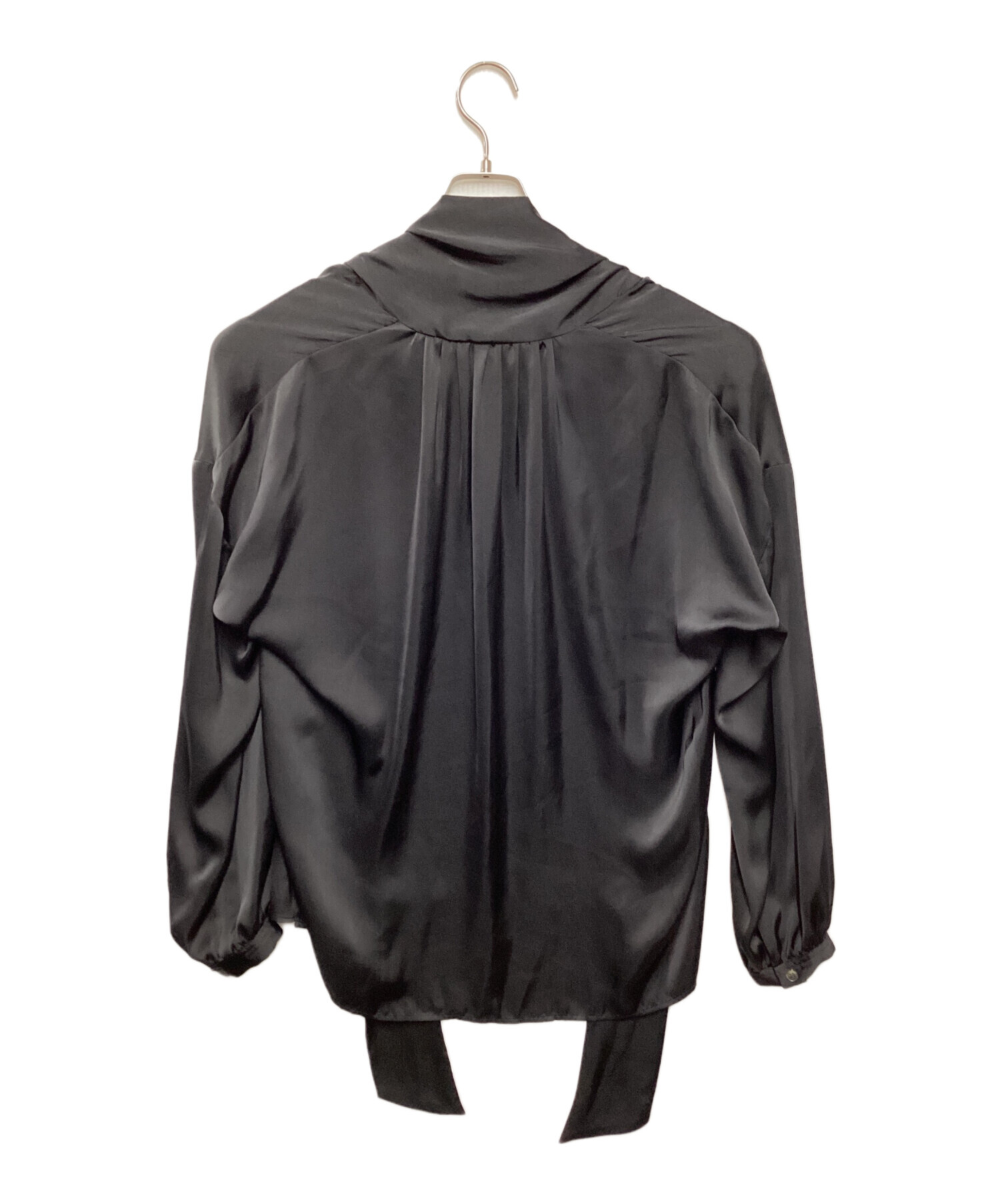 Whim Gazette ウィムガゼット サテンボウタイブラウス ブラック 【公式