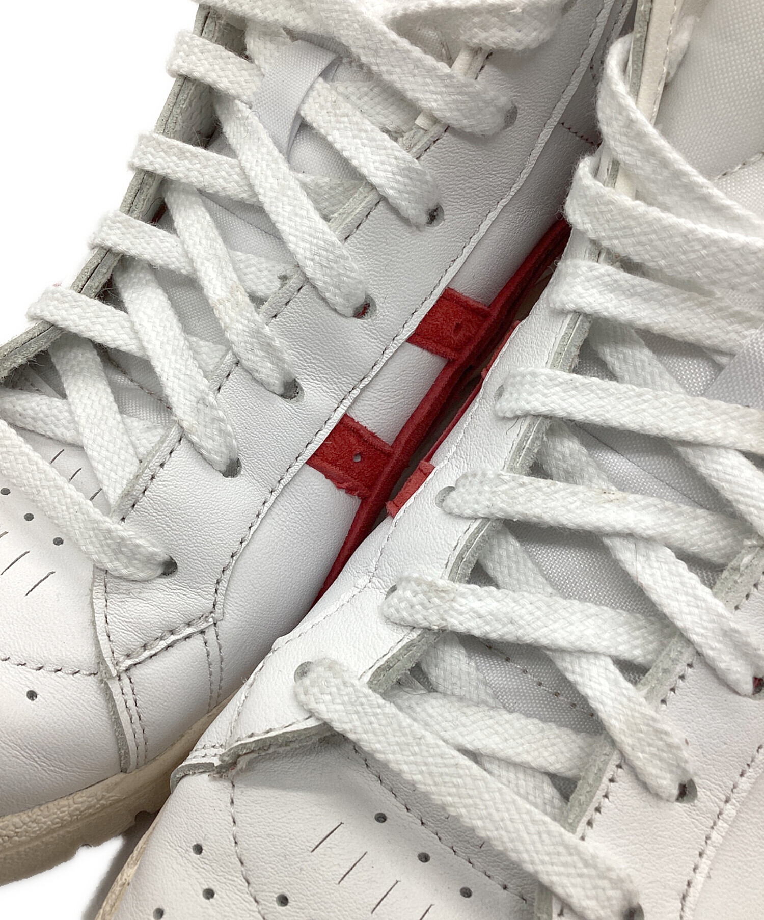 希少❗️ASICS ハイカットスニーカー ホワイト/レッド　23センチ❗️ 中古・古着通販】asics (アシックス) ハイカットスニーカー