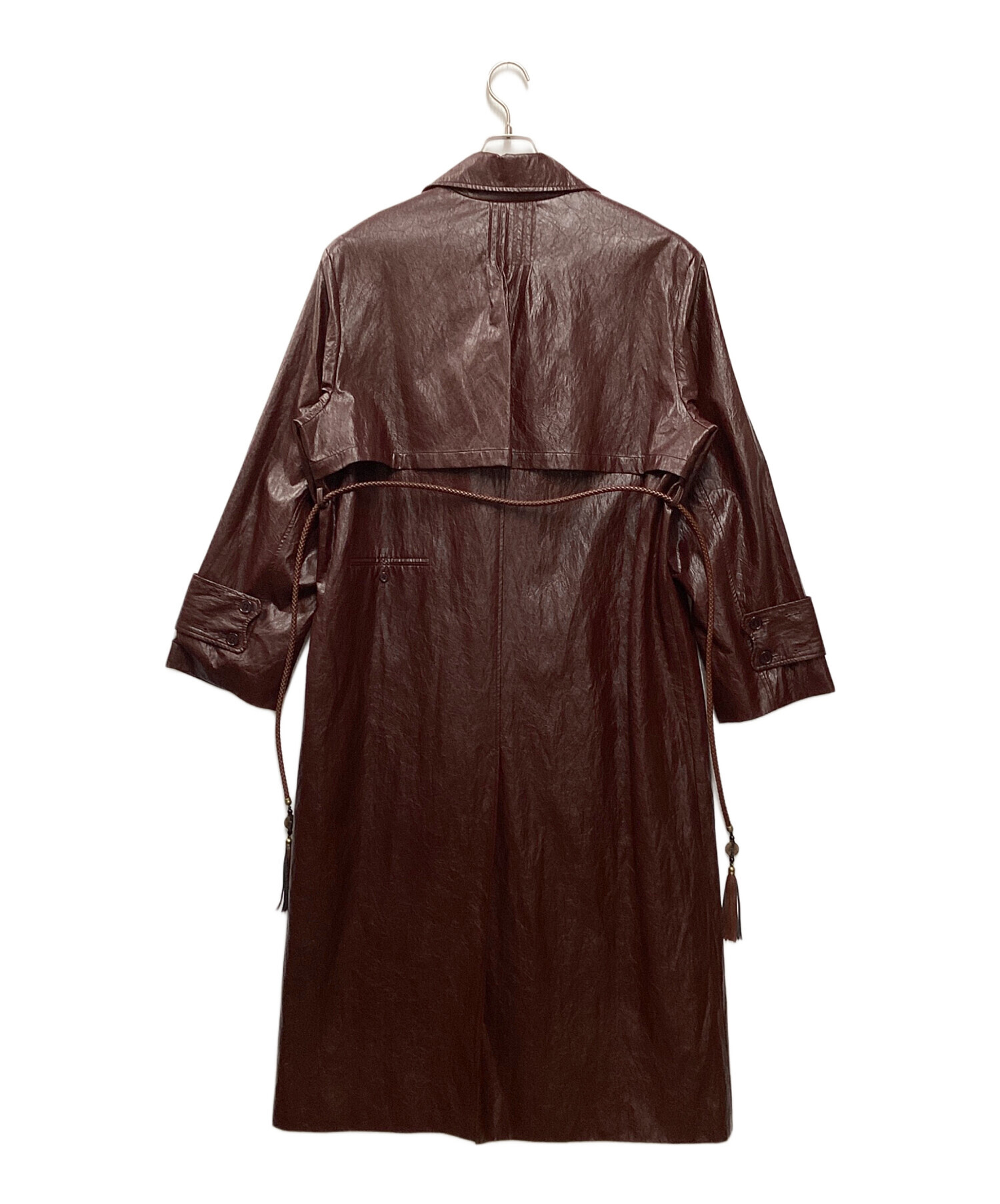 新品】アメリRAFFINE FAKE LEATHER TRENCH COAT