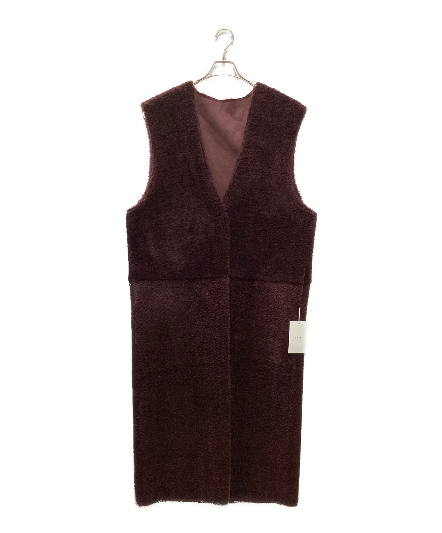 中古・古着通販】Ameri (アメリ) FABRIC BLOCKING LONG BOA VEST