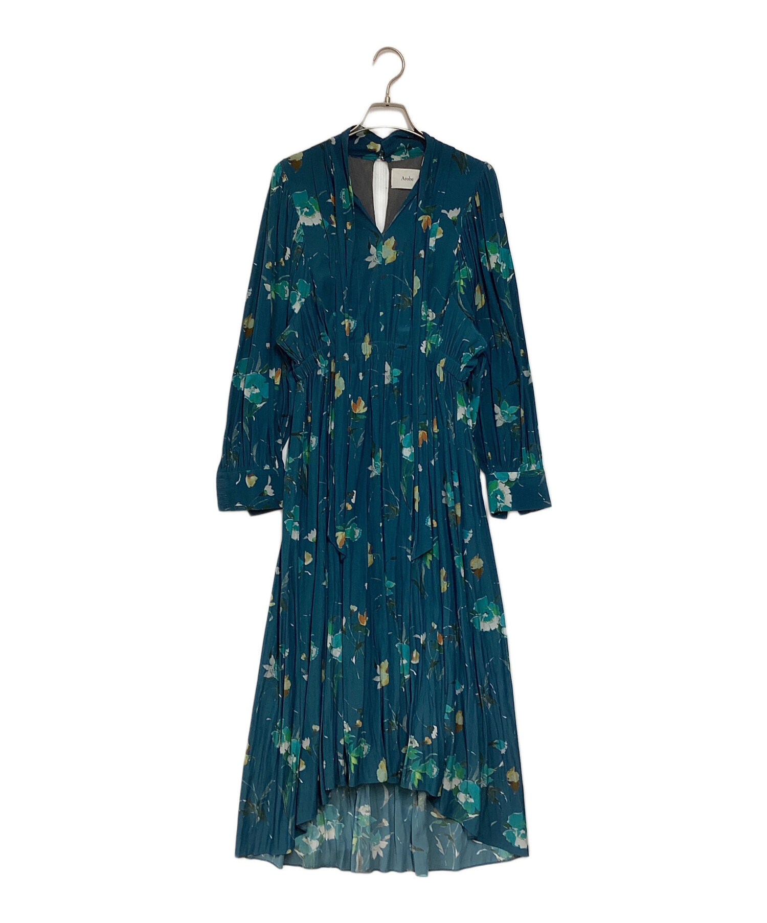 中古・古着通販】Arobe (アローブ) 総柄ワンピース ブルー サイズ:2 