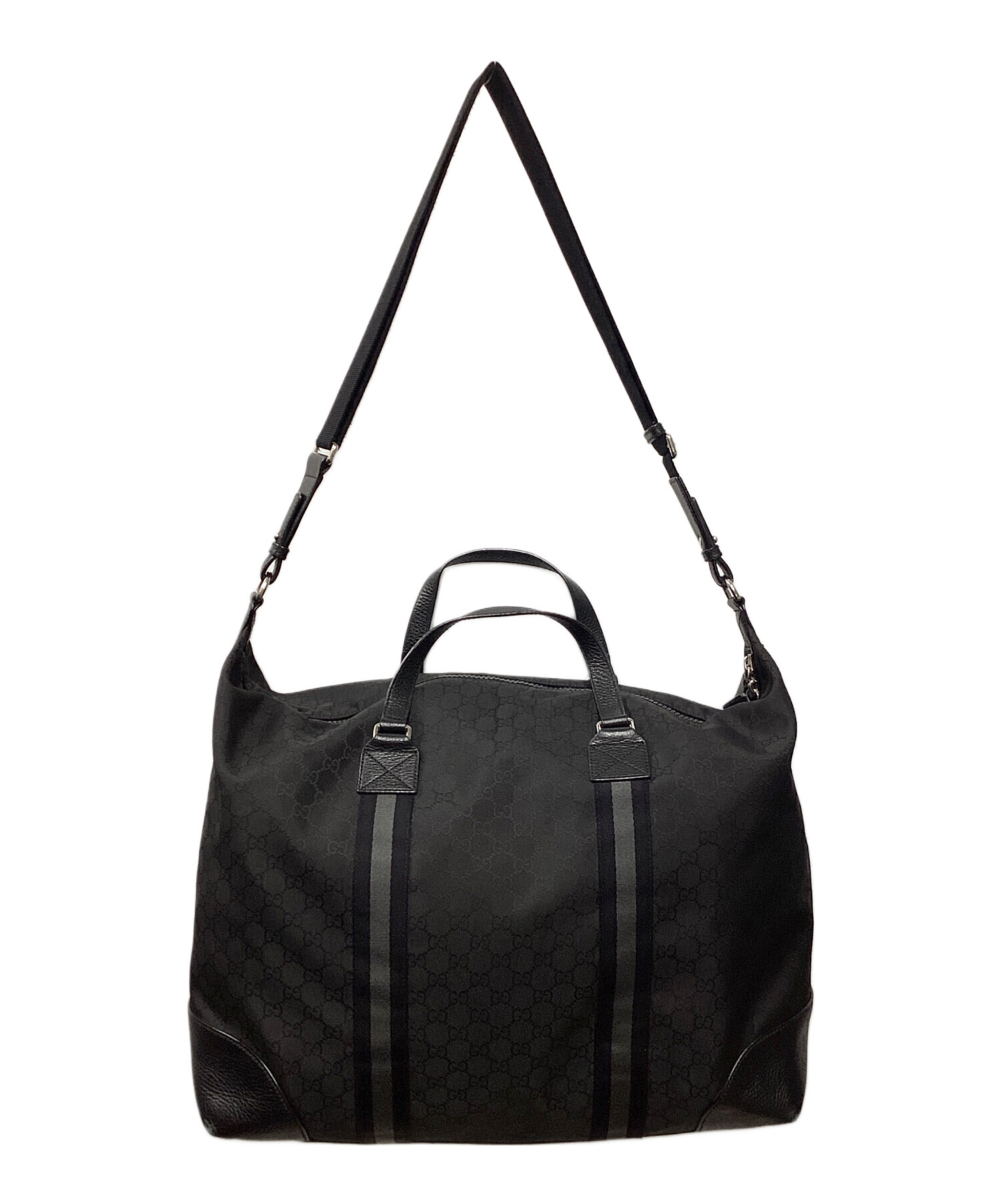 中古・古着通販】GUCCI (グッチ) GGナイロンボストンバッグ ブラック 