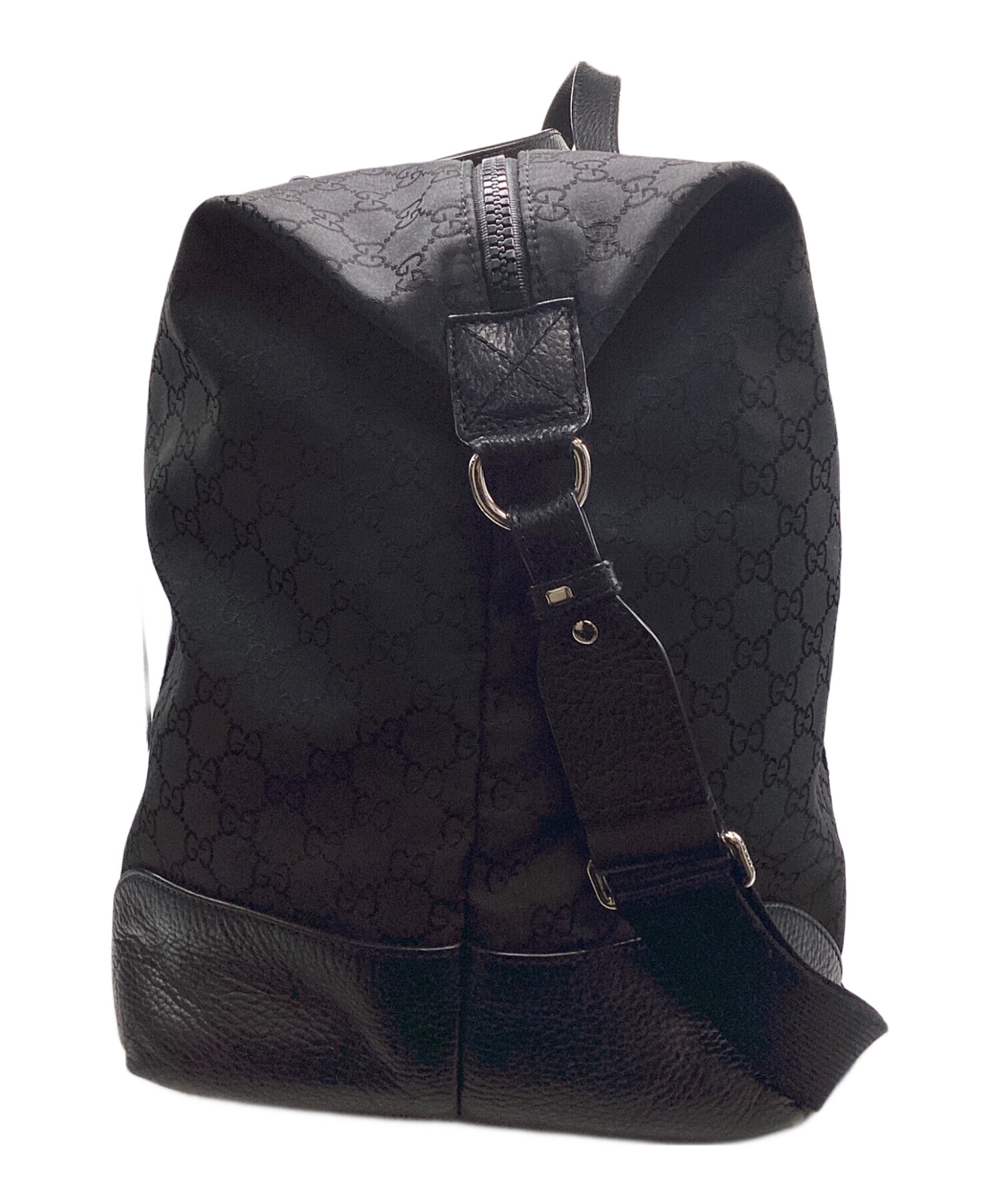 中古・古着通販】GUCCI (グッチ) GGナイロンボストンバッグ ブラック 