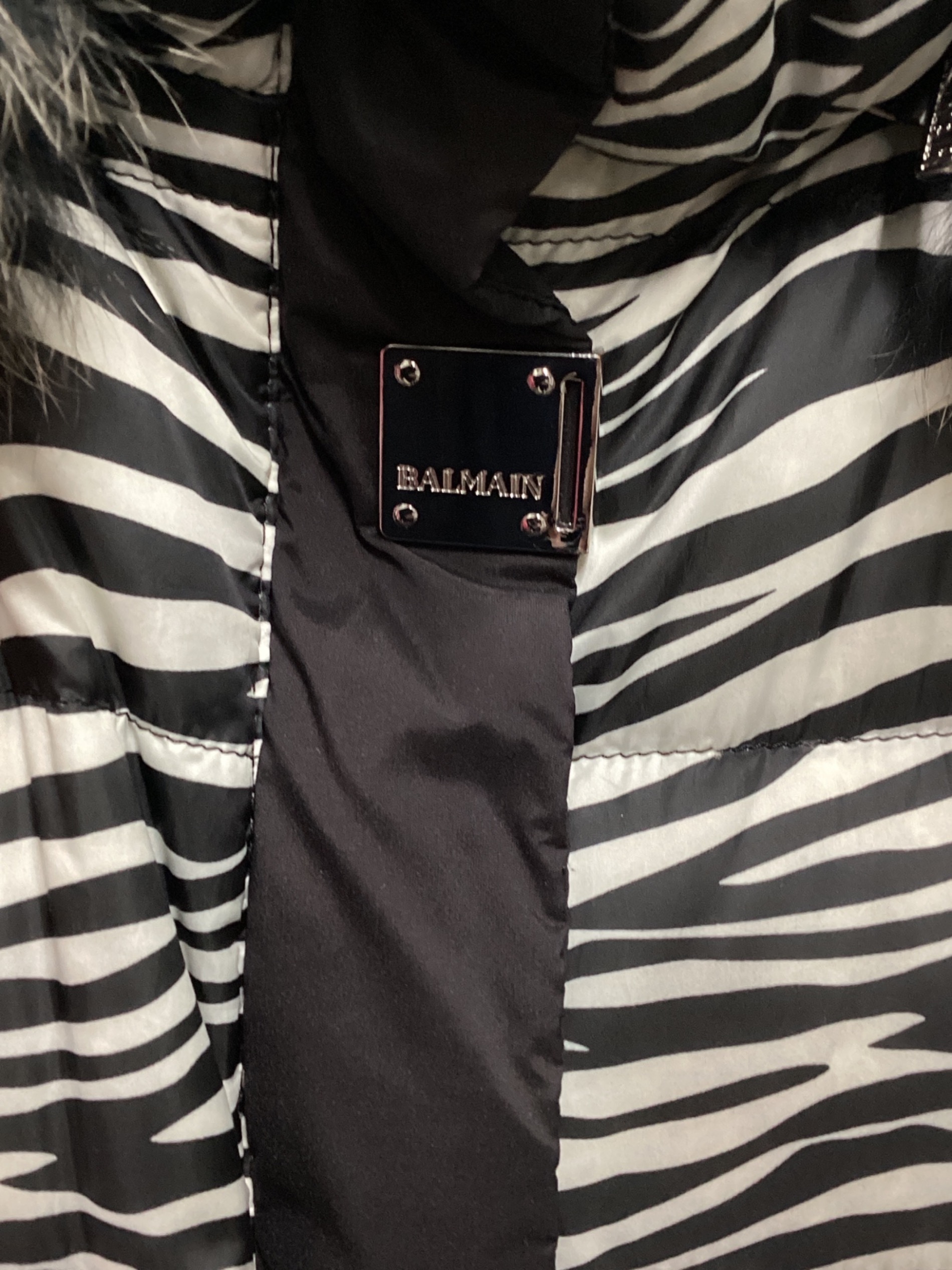 中古・古着通販】BALMAIN (バルマン) ブルーフォックスファーゼブラ柄