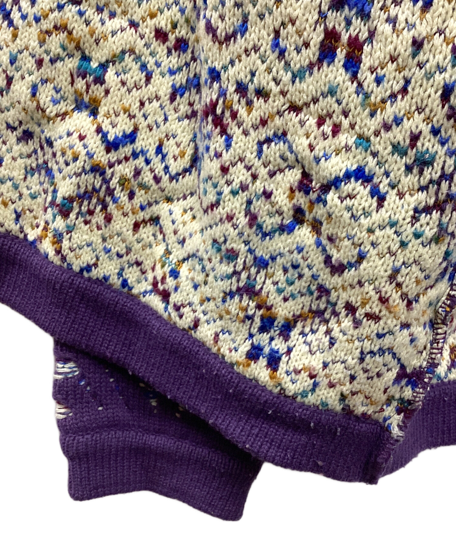 Iroquois ニット 中古・古着通販】IROQUOIS (イロコイ) OPEN WORK MIX KNIT CD パープル