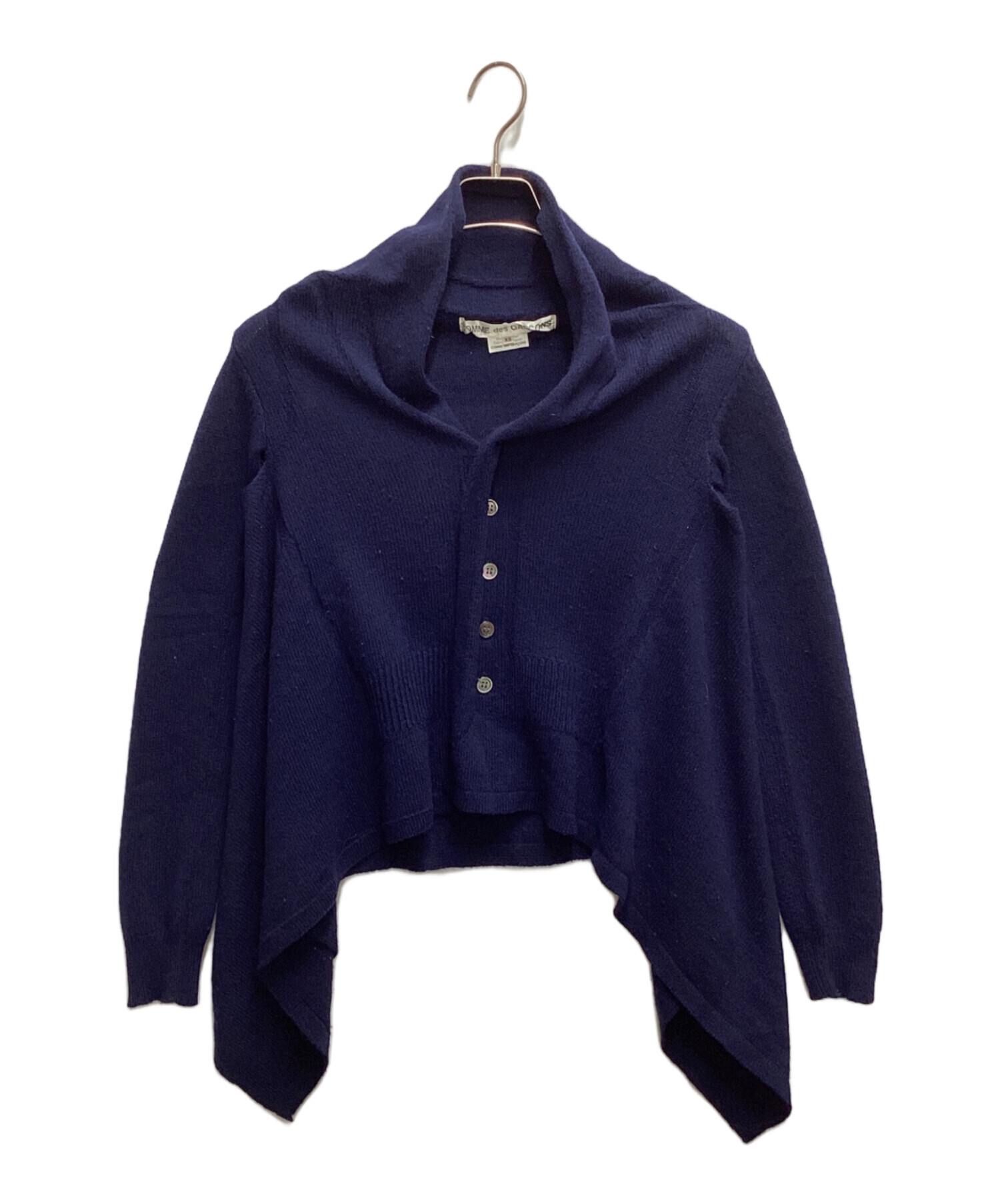 コムデギャルソン　初期　70 S ニット　カーディガン　ネイビー 中古・古着通販】COMME des GARCONS (コムデギャルソン) 変形