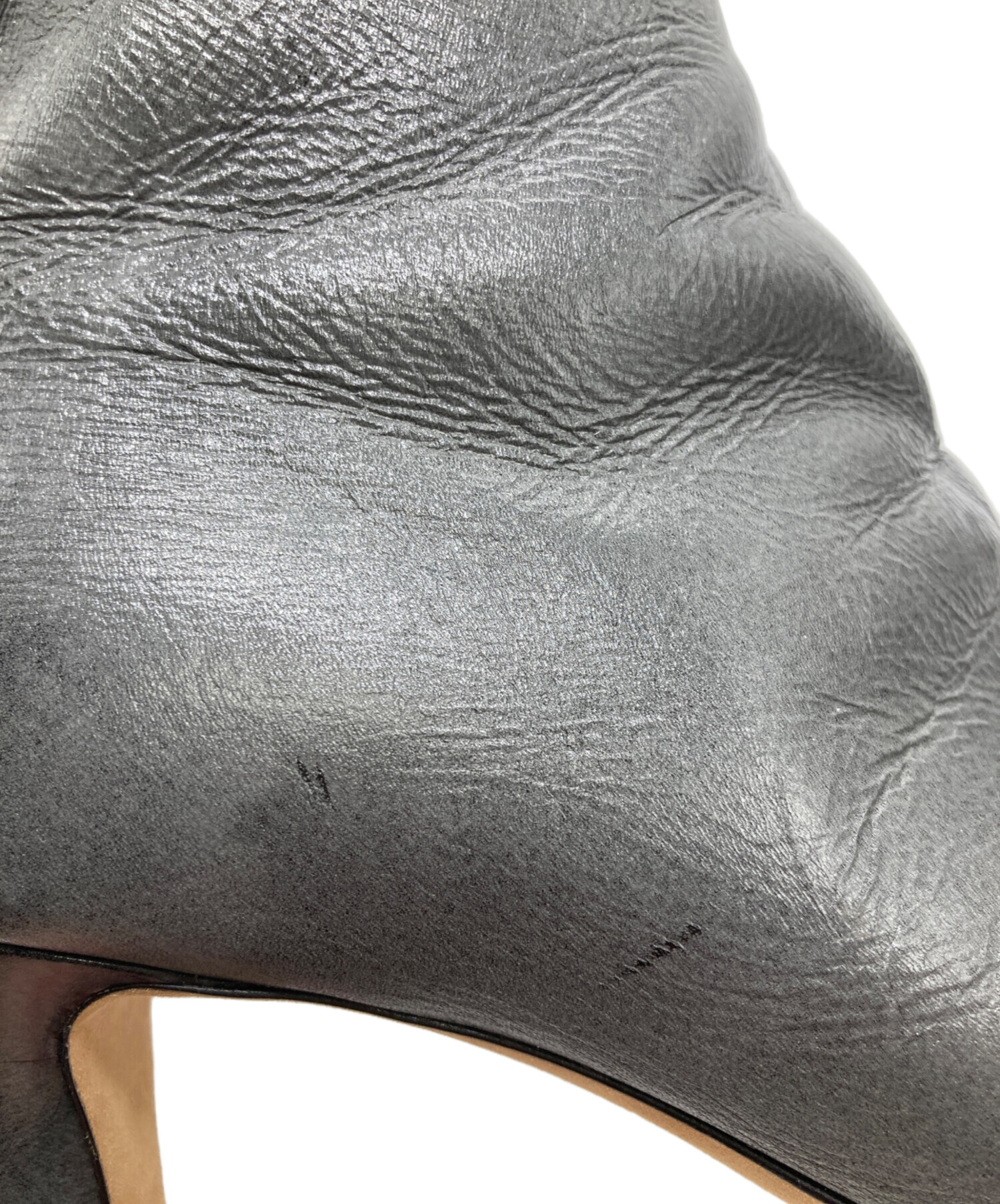 中古・古着通販】CHANEL (シャネル) ココマークショートブーツ グレー