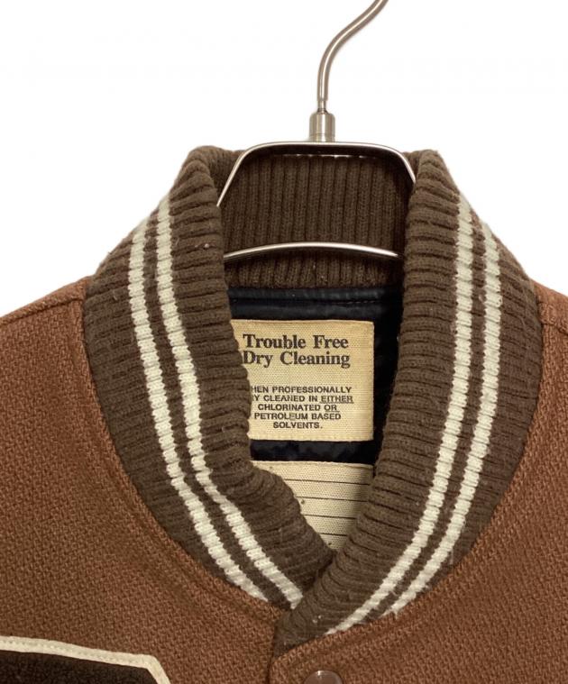 中古・古着通販】HOUSTON (ヒューストン) 袖レザースタジャン ブラウン