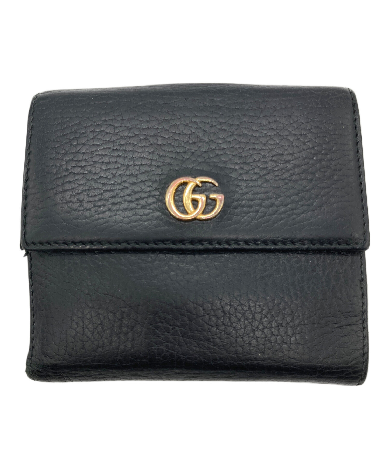 【未使用級】GUCCI グッチ マトラッセ マーモント ミニウォレット ブラック 中古・古着通販】GUCCI (グッチ) GGマーモント コンパクトウォレット
