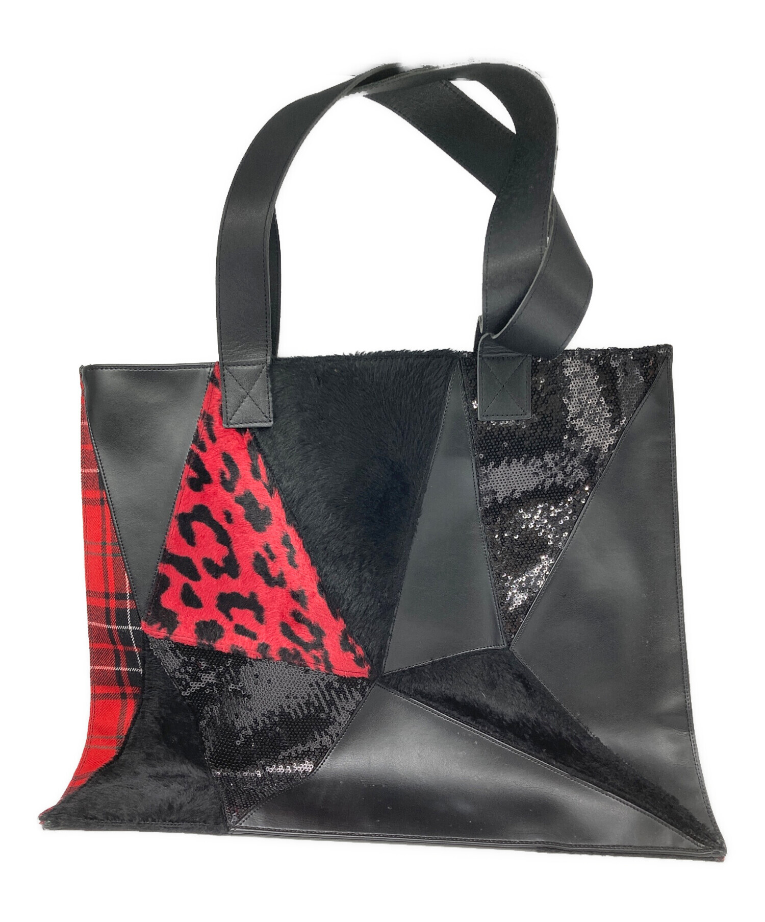 JUNYA WATANABEパッチワーク ハンドバッグ コムデギャルソン レザー 中古・古着通販】JUNYA WATANABE COMME des GARCONS (ジュンヤワタナベ