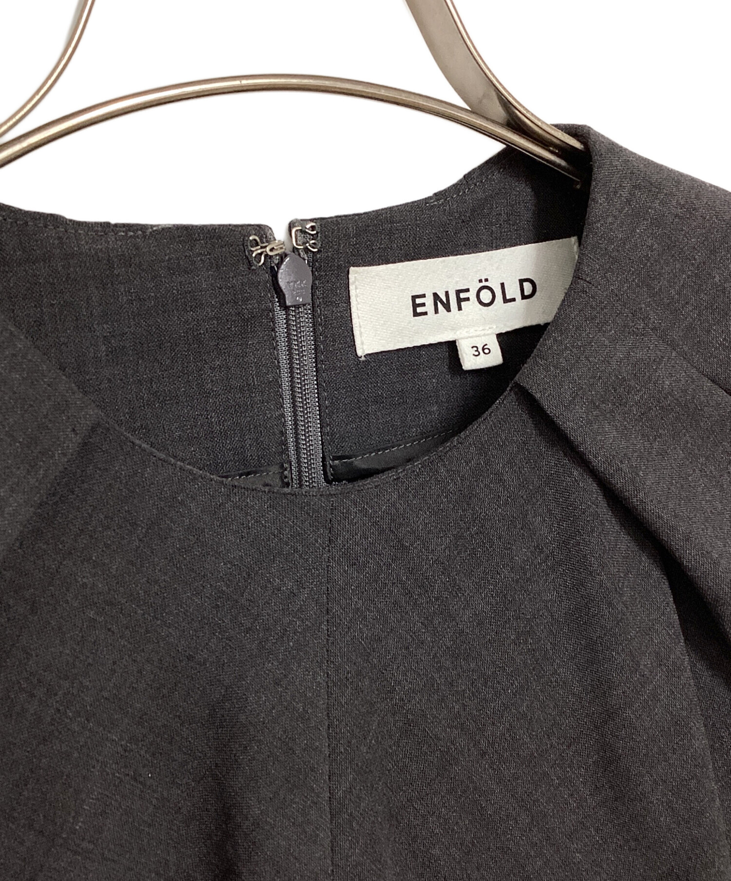 中古・古着通販】ENFOLD (エンフォルド) MERMAID COCOON DRESS グレー