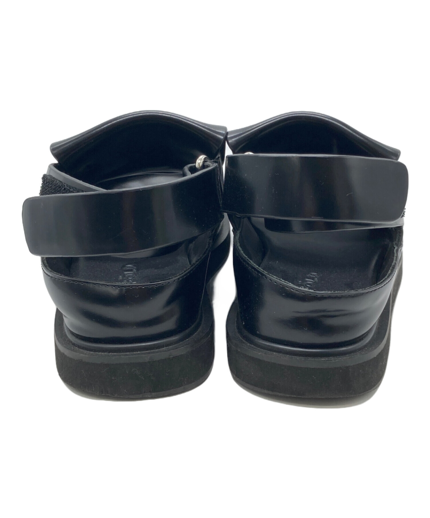 中古・古着通販】ENFOLD (エンフォルド) SQUARE SANDALS ブラック  