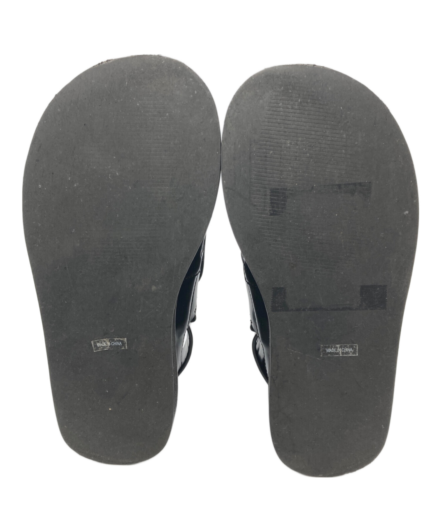 中古・古着通販】ENFOLD (エンフォルド) SQUARE SANDALS ブラック