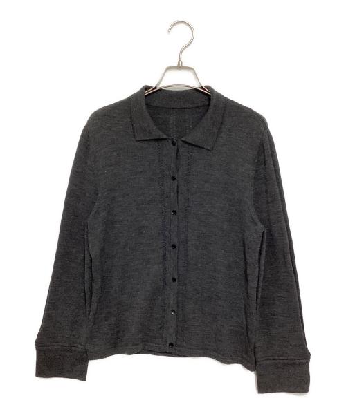 中古・古着通販】FOXEY (フォクシー) 襟付ニットカーディガン グレー