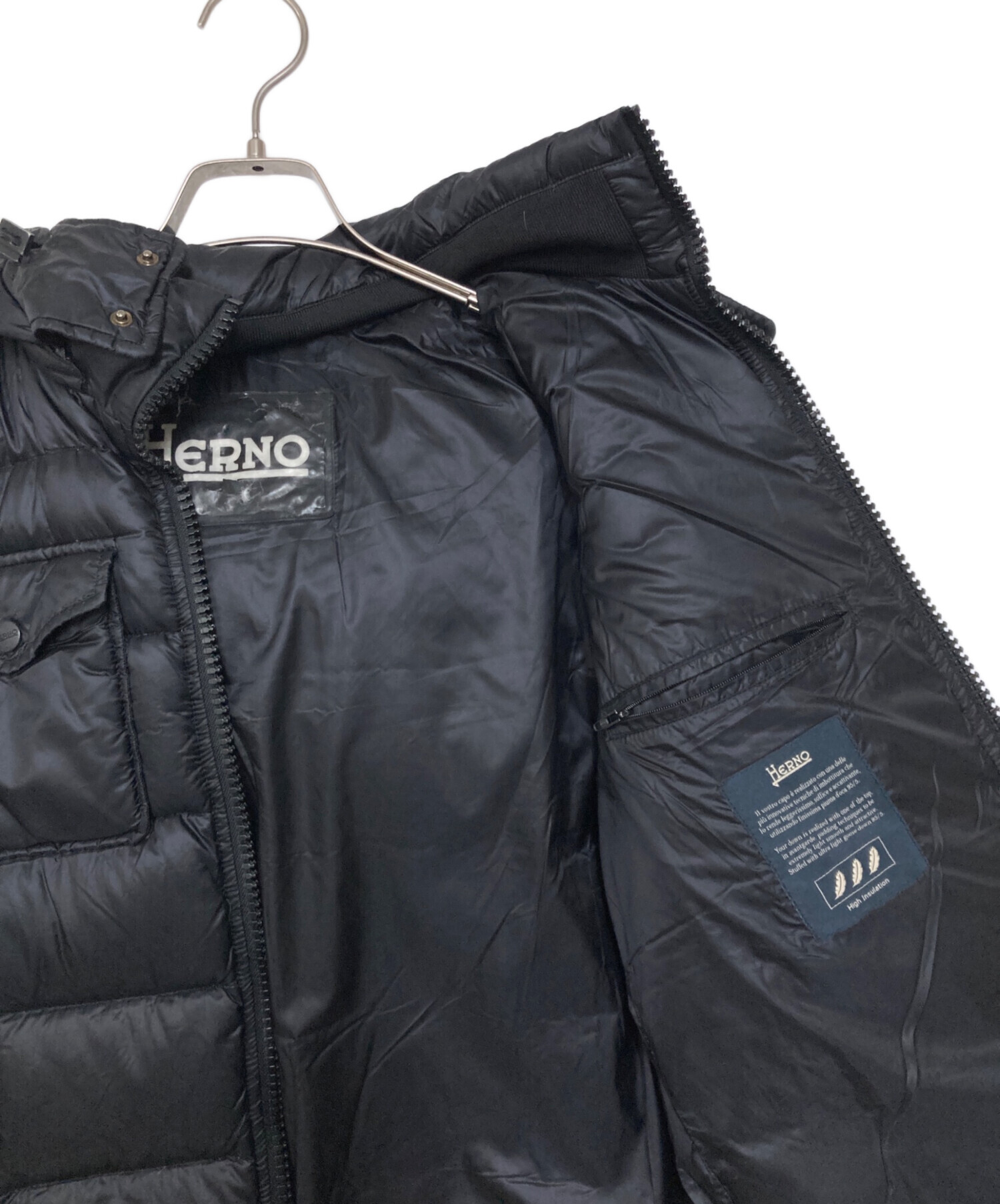 中古・古着通販】HERNO (ヘルノ) ダウンジャケット ブラック サイズ:46 