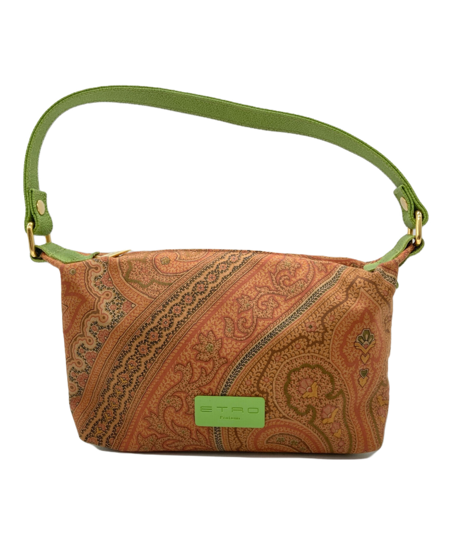 中古・古着通販】ETRO (エトロ) ミニハンドバッグ ブラウン×グリーン 