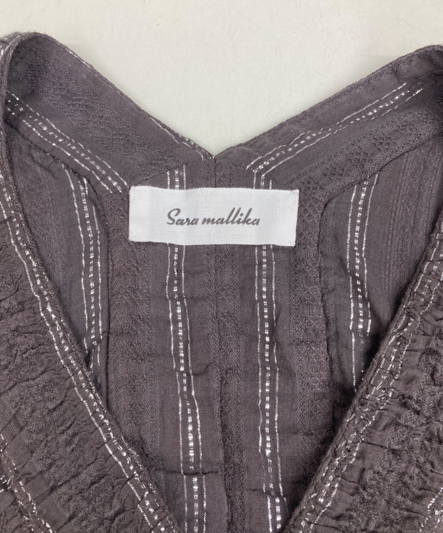 中古・古着通販】sara mallika (サラマリカ) Lurex Stripe Shirring 