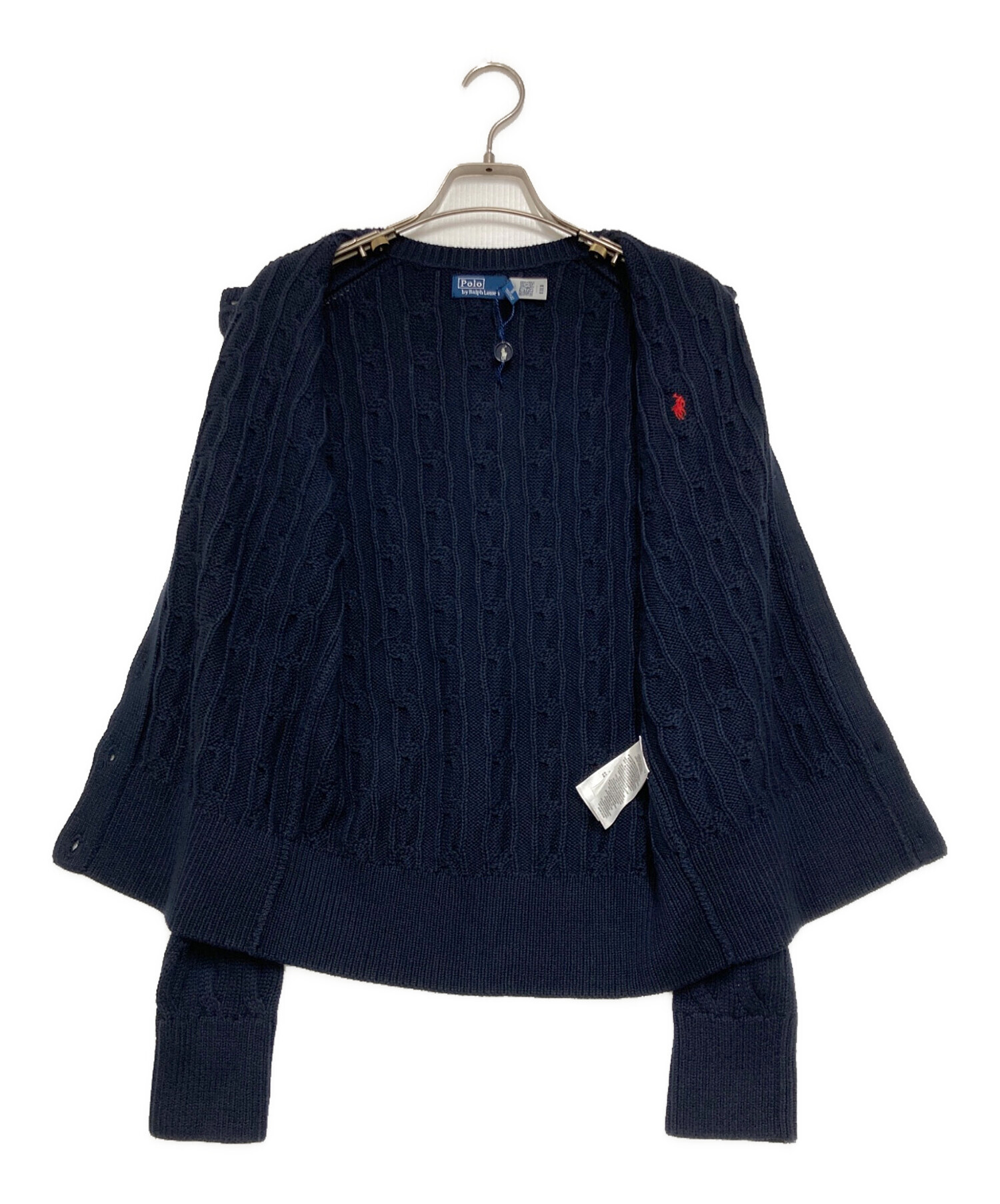 Ralph Lauren ネイビー ケーブルニットカーディガン 155~160 POLO RALPH LAUREN（ポロ・ラルフローレン） ポロ ラルフローレン