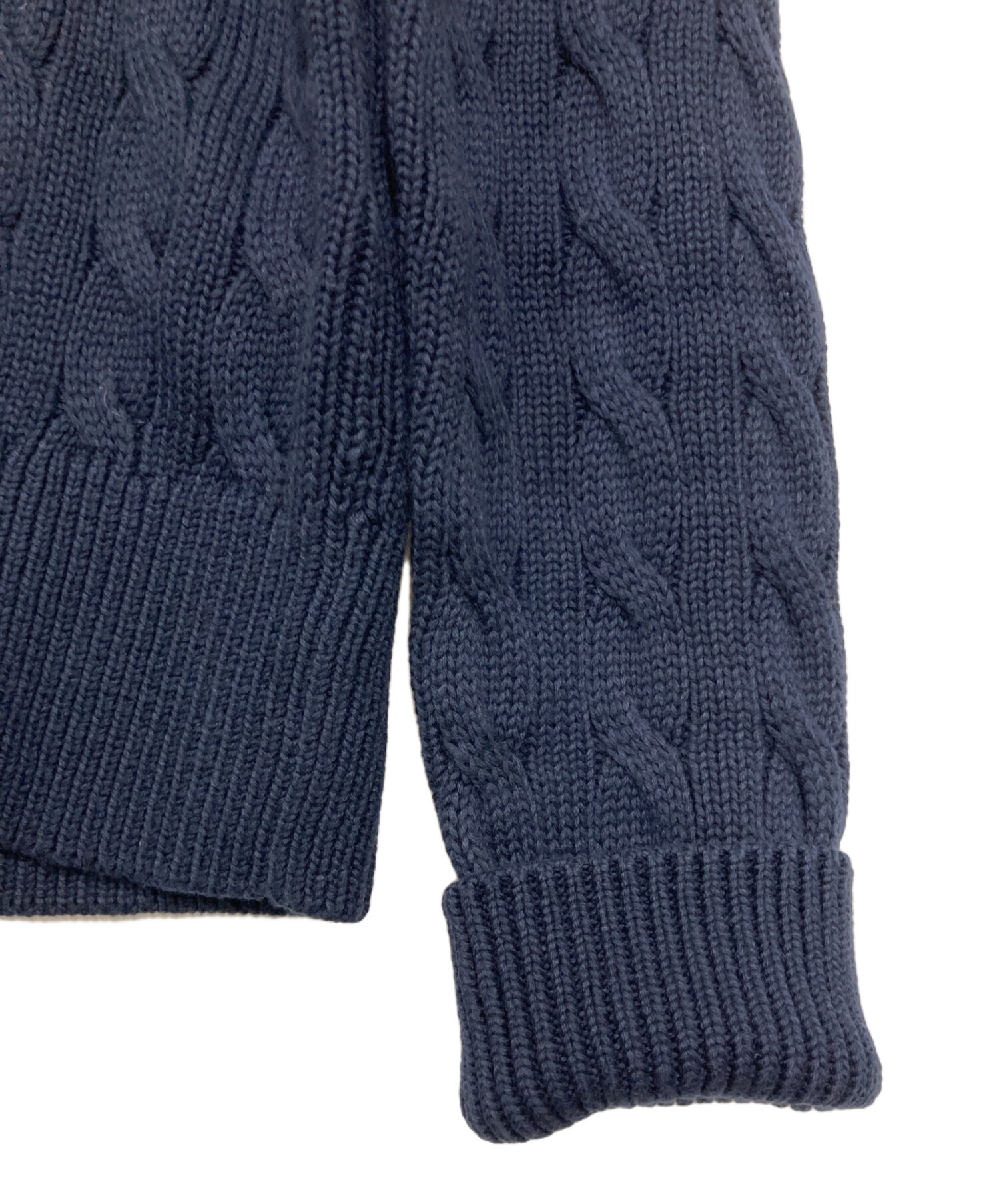 近年タグ ラルフローレン ケーブルニットカーディガン ピマコットン ネイビー S 中古・古着通販】POLO RALPH LAUREN (ポロ・ラルフローレン) ケーブル