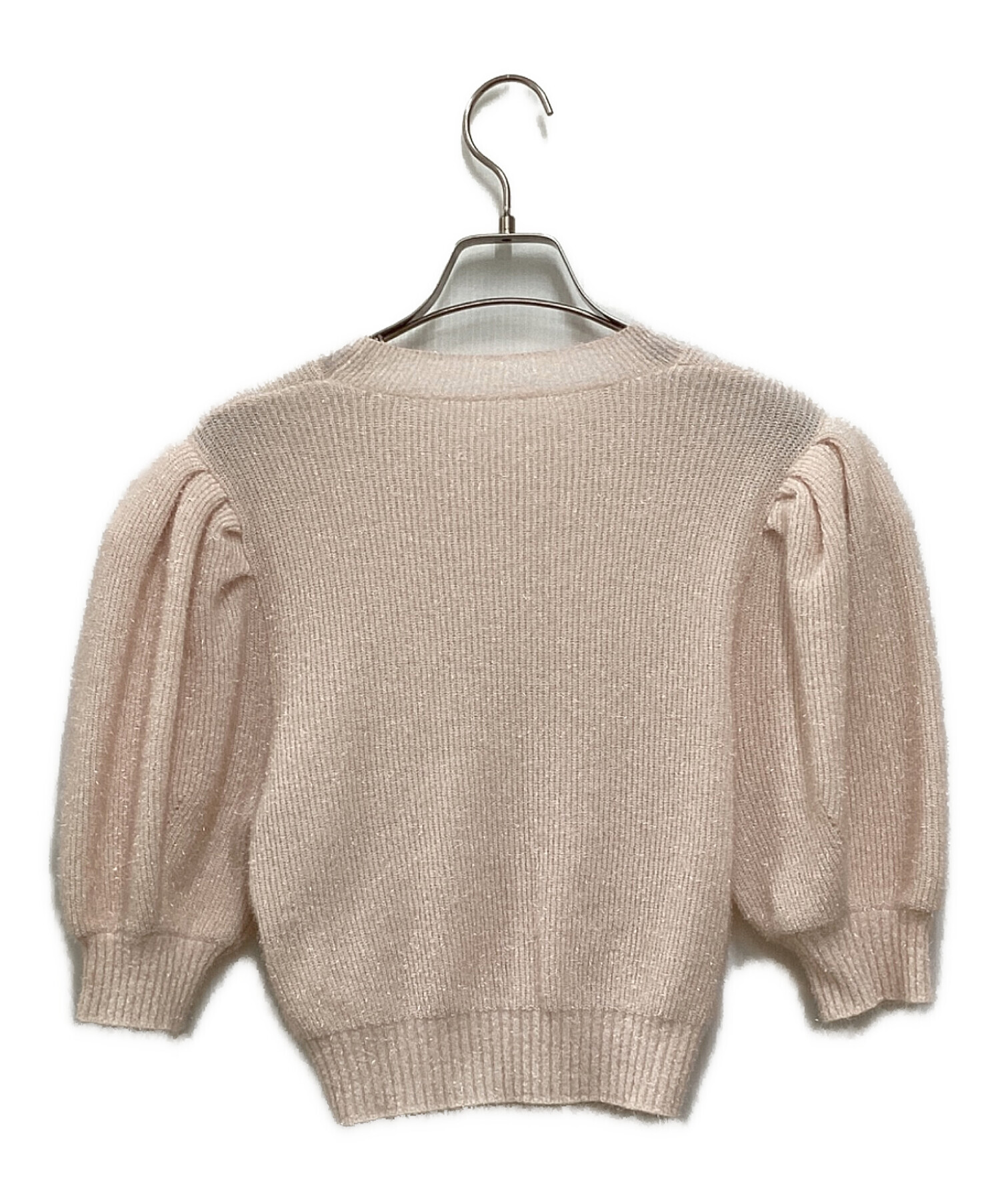 cygne ラメニットプルオーバー 中古・古着通販】cygne (シーニュ) ラメニットプルオーバー ピンク