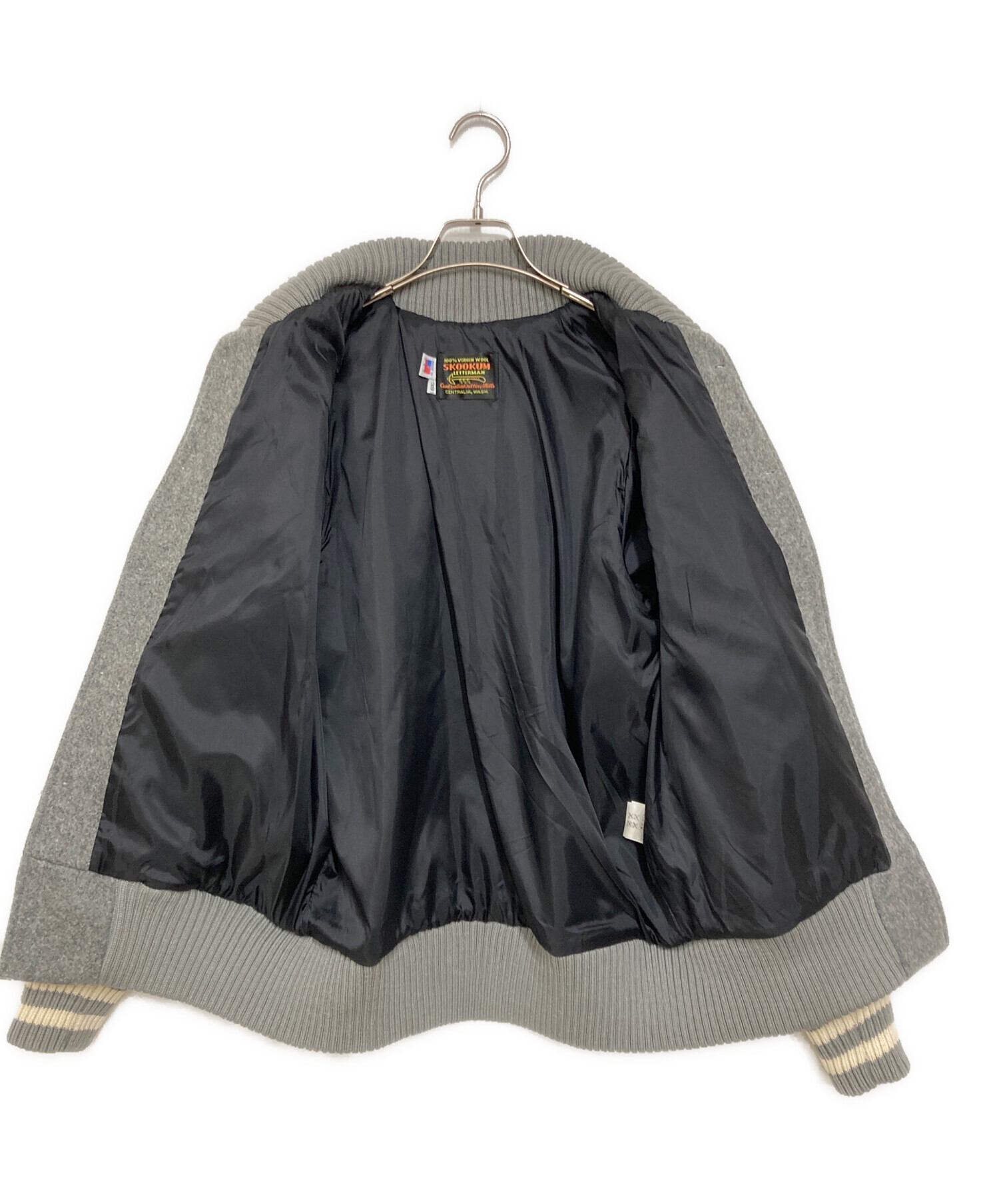 美品古着！　スクーカム　スタジャン　Mサイズ　グレー 中古・古着通販】skookum (スクーカム) スタジャン グレー サイズ:M