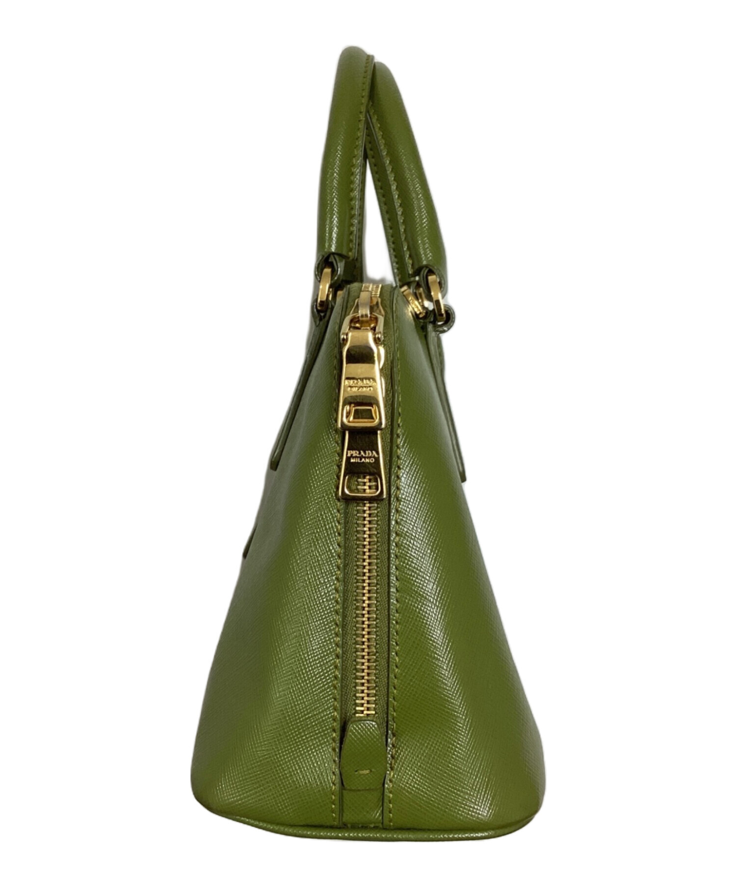 PRADA プラダサフィアーノLUX グリーン2WAYバッグ