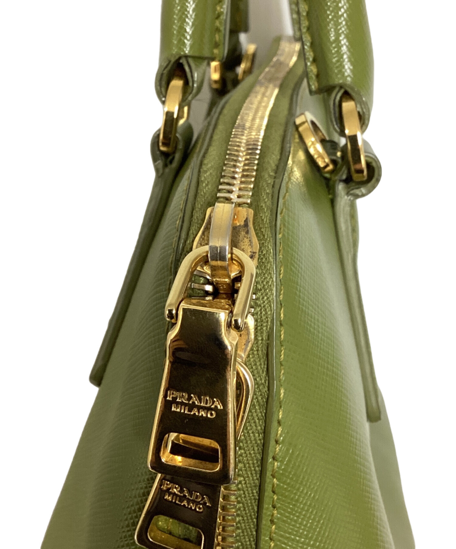 PRADA プラダ　サフィアーノ　LUX グリーン　2WAYバッグ PRADA プラダサフィアーノLUX グリーン2WAYバッグ