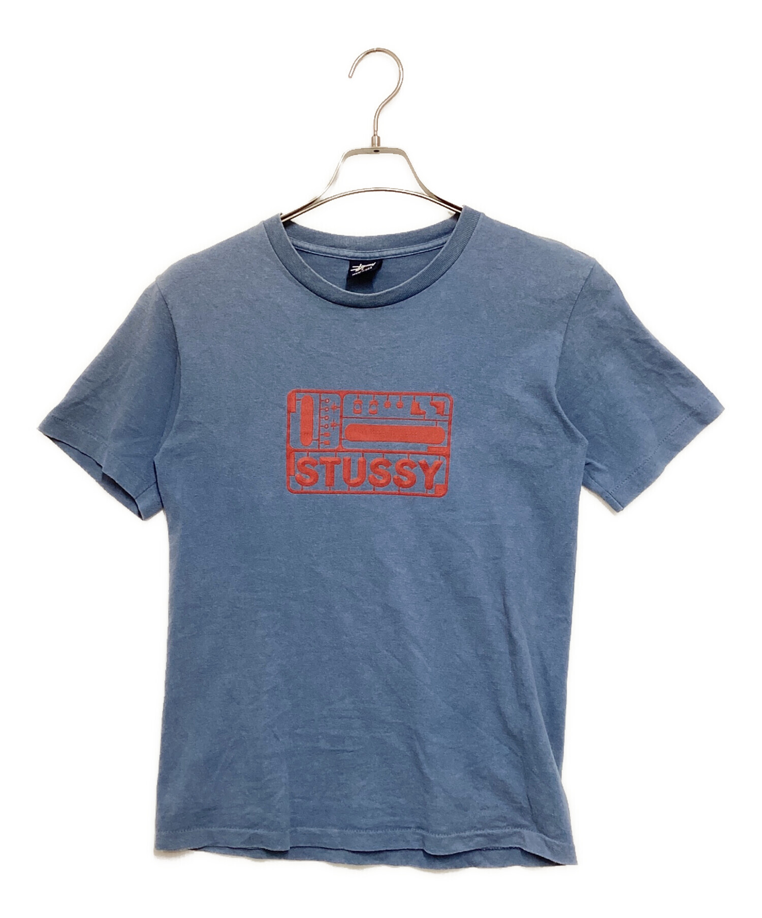old stussy tシャツ ブルー 水色 ステューシー 古着 90s stussy old 
