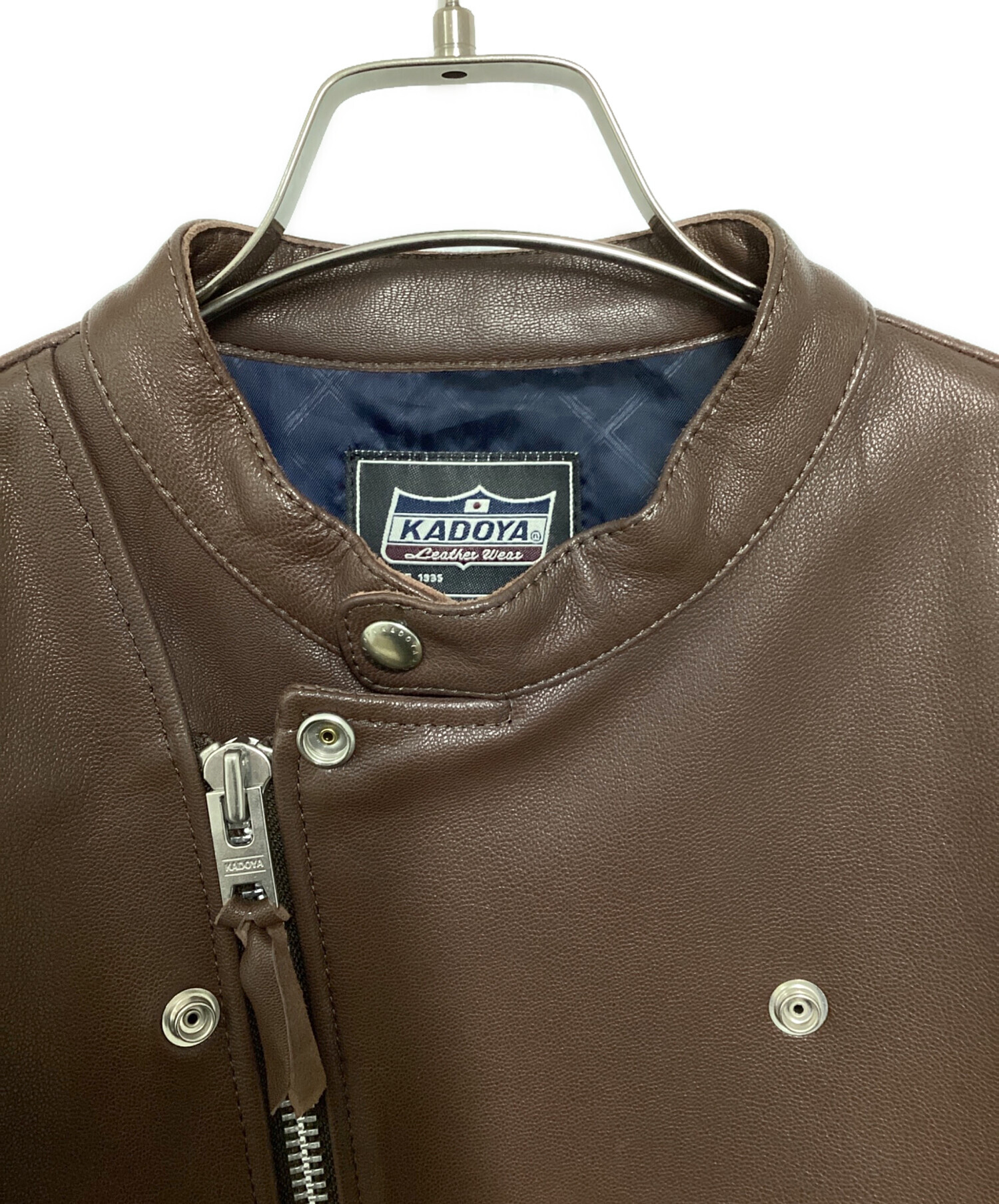 中古・古着通販】KADOYA (カドヤ) セミダブルライダースジャケット