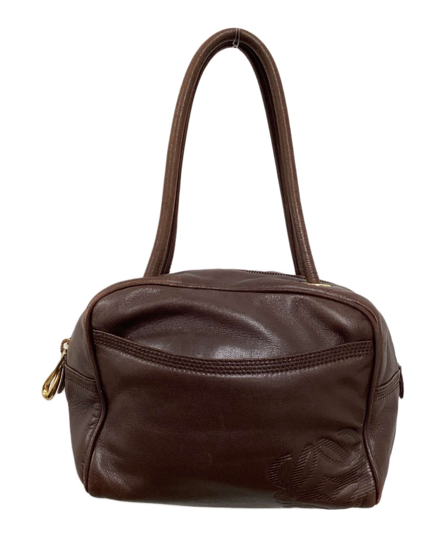 中古・古着通販】LOEWE (ロエベ) アナグラム レザー ミニハンドバッグ 